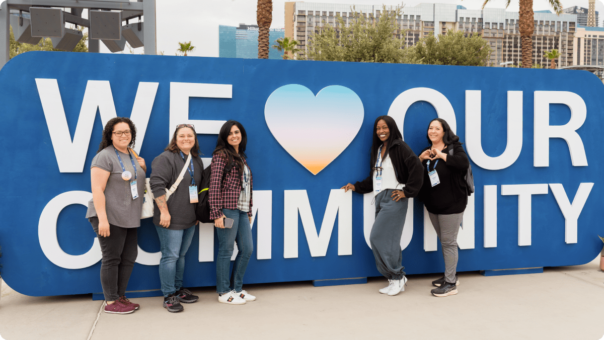 Workday Rising attendees with signs